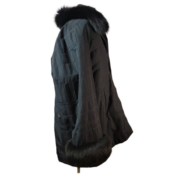 🖤 Saga Furs Women’s XL Coat – Fox Fur Trim & Rabbit Lining! 🖤 - Picture 8 of 13